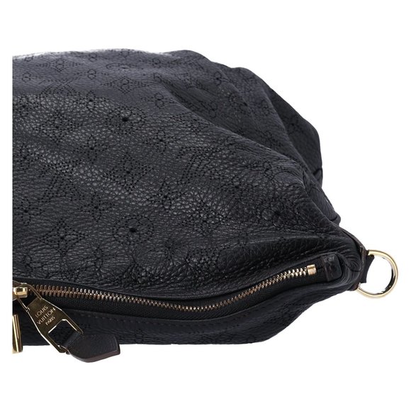 Louis Vuitton Selene MM Medium Hobo Tote Crossbody Mahina Leather Black - Picture 5 of 16